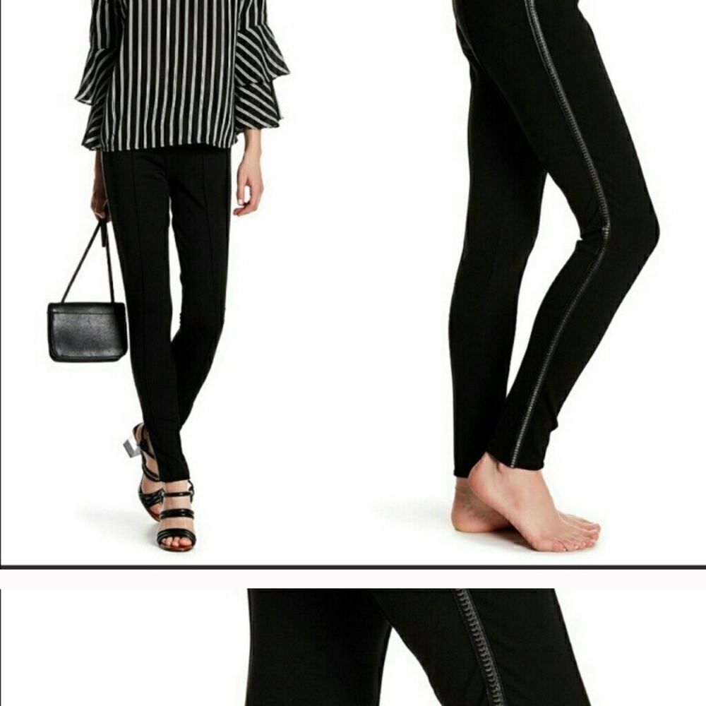 ROMEO & JULIET COURTURE POINTE LEGGINGS with silver bullets down legs .